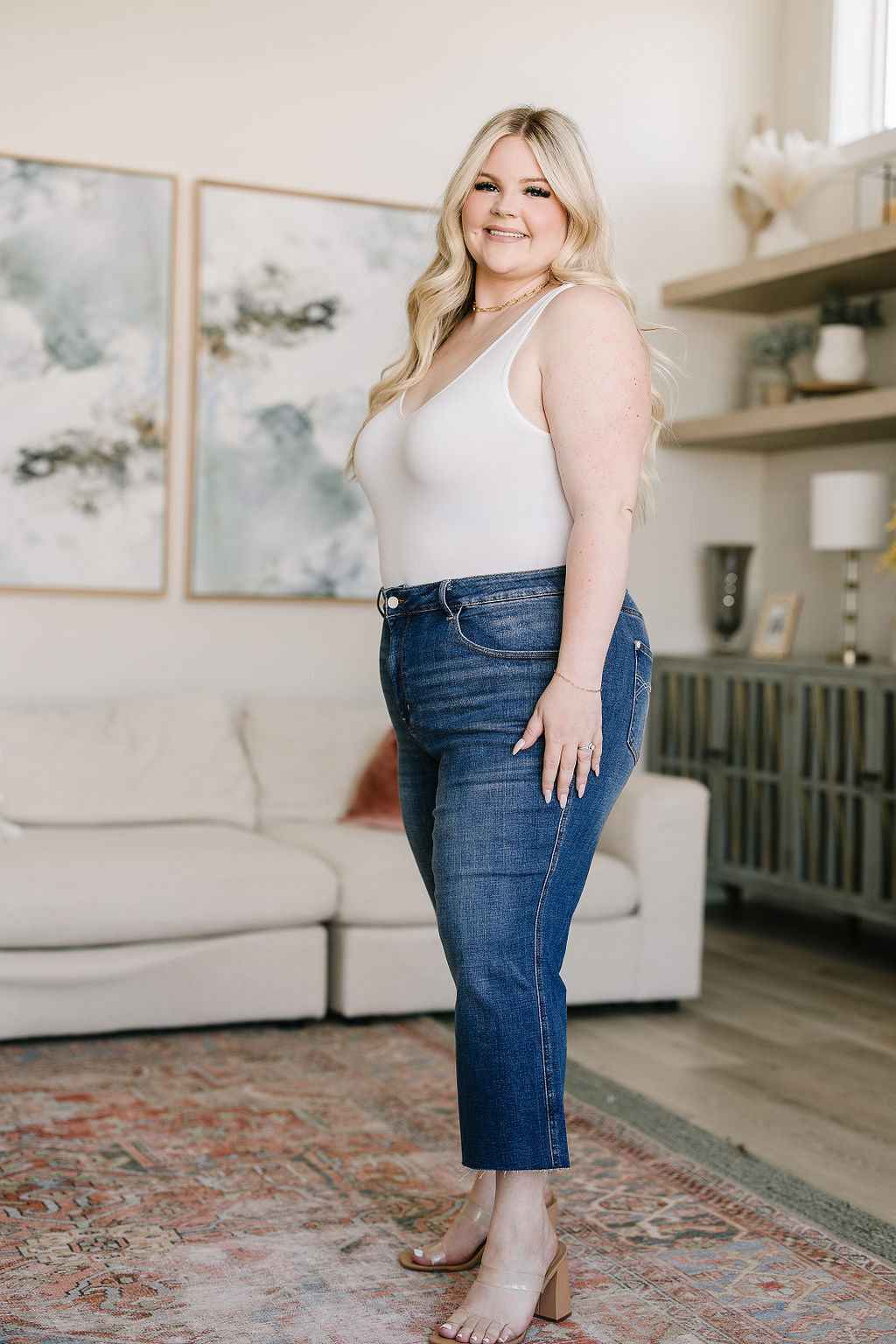 Hayes High Rise Wide Leg Crop Jeans - Liarian Unlimited Boutique