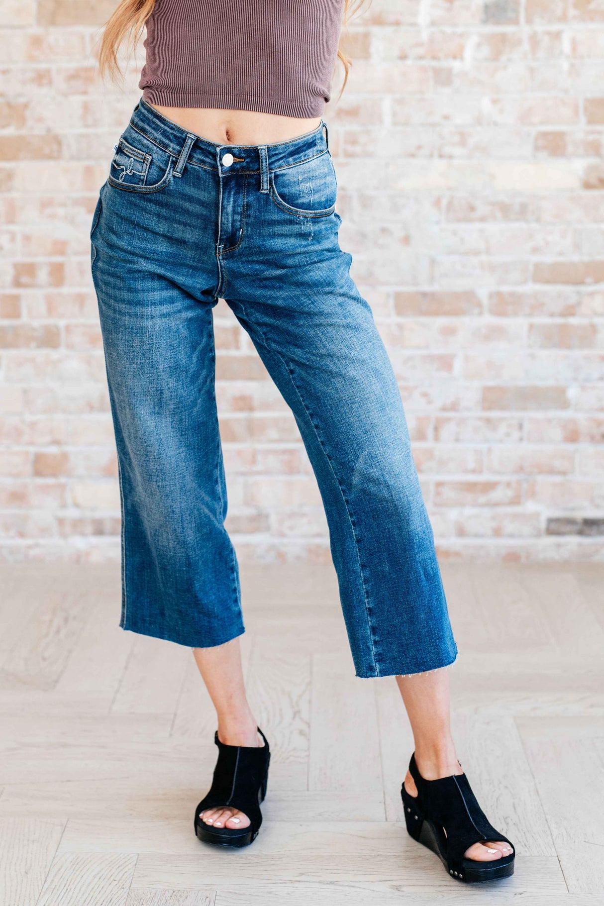 Hayes High Rise Wide Leg Crop Jeans - Liarian Unlimited Boutique