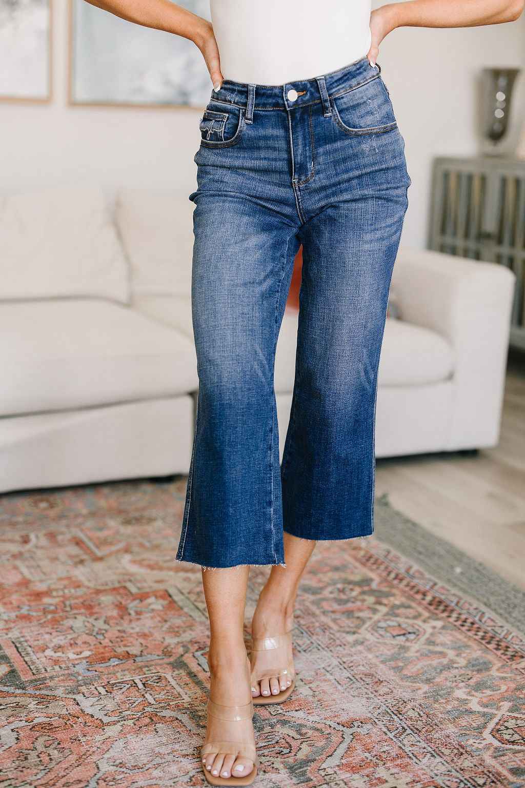 Hayes High Rise Wide Leg Crop Jeans - Liarian Unlimited Boutique