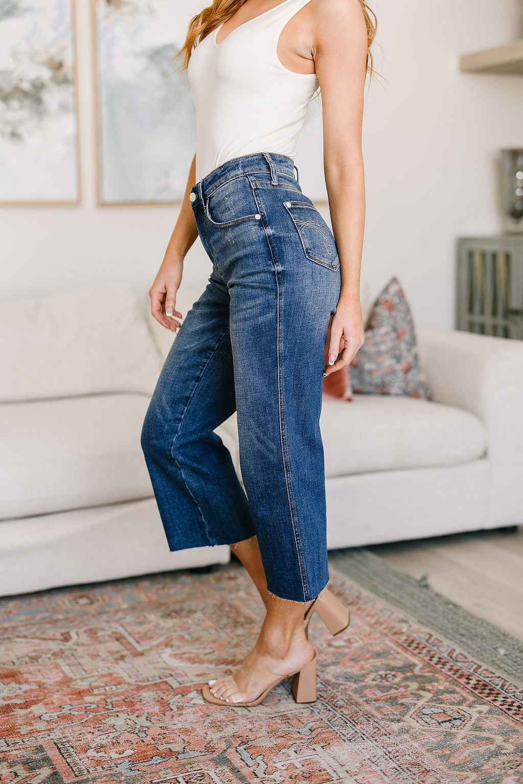 Hayes High Rise Wide Leg Crop Jeans - Liarian Unlimited Boutique