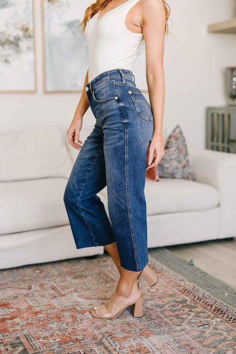 Hayes High Rise Wide Leg Crop Jeans - Liarian Unlimited Boutique
