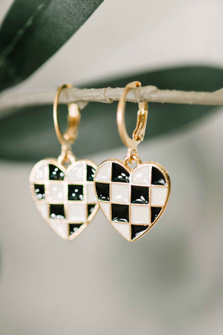 Heartbreaker Check Dangle Earrings