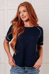 Camiseta de punto gofre Heartbreaker en azul