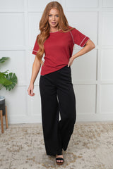 Camiseta de punto gofre Heartbreaker en color arándano