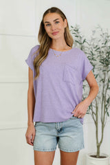 Heathered Harmony Basic Tee in Lavender