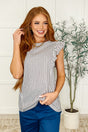 Heavily Invested Striped Ruffle Detail Top - Liarian Unlimited Boutique