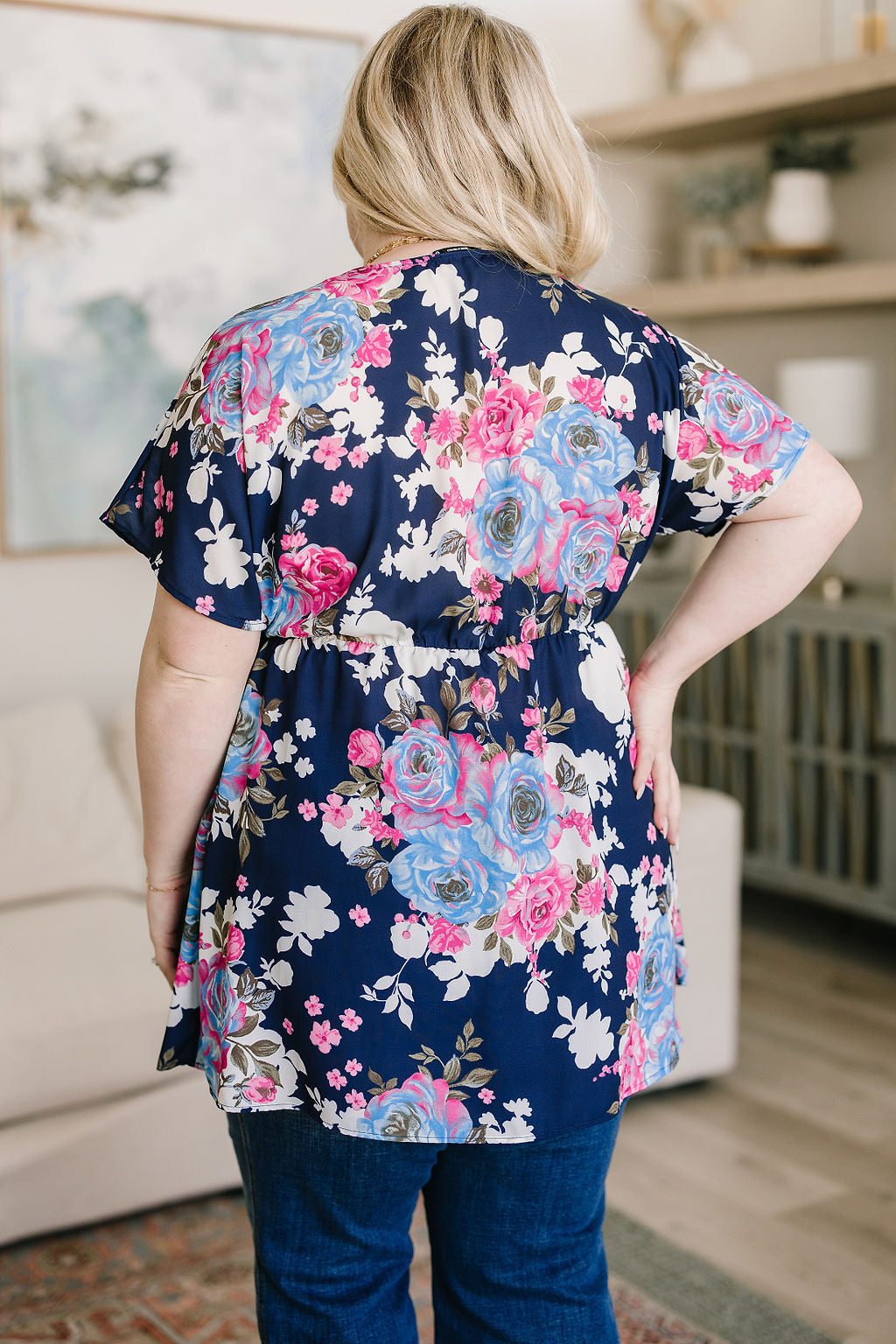 Top floral Hello Hummingbird