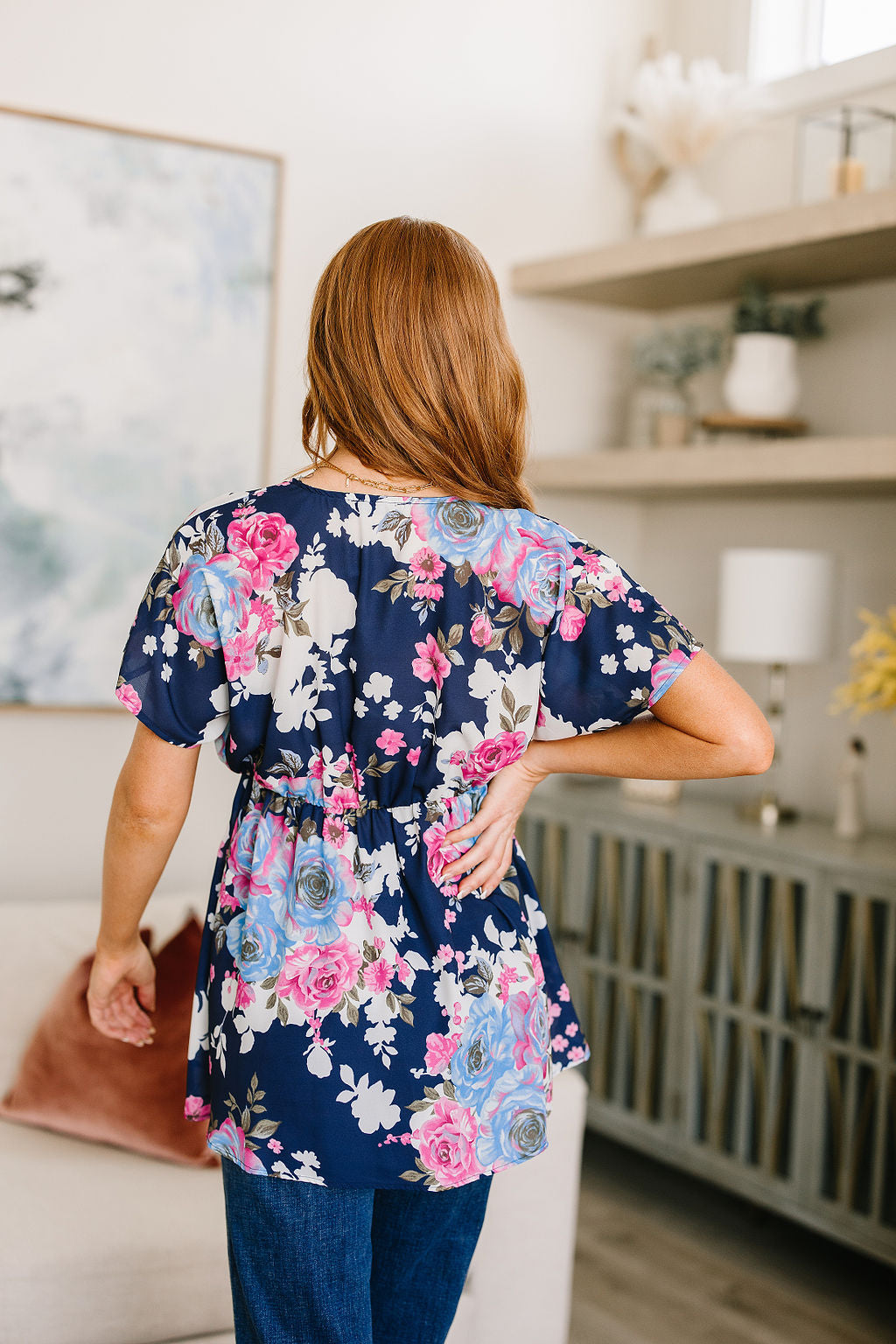 Top floral Hello Hummingbird