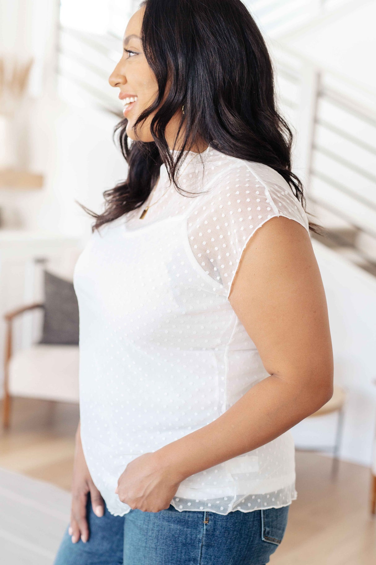 Here And Now Mock Neck Top In Cream - Liarian Unlimited Boutique