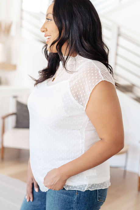 Here And Now Mock Neck Top In Cream - Liarian Unlimited Boutique