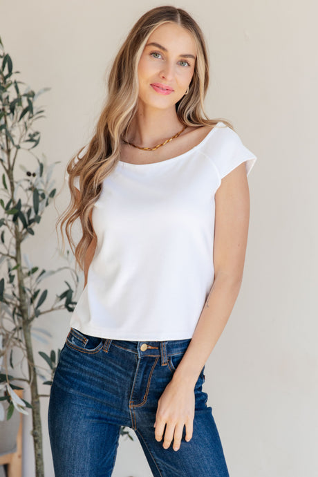 Here I Am For the First Time Top in White - Liarian Unlimited Boutique