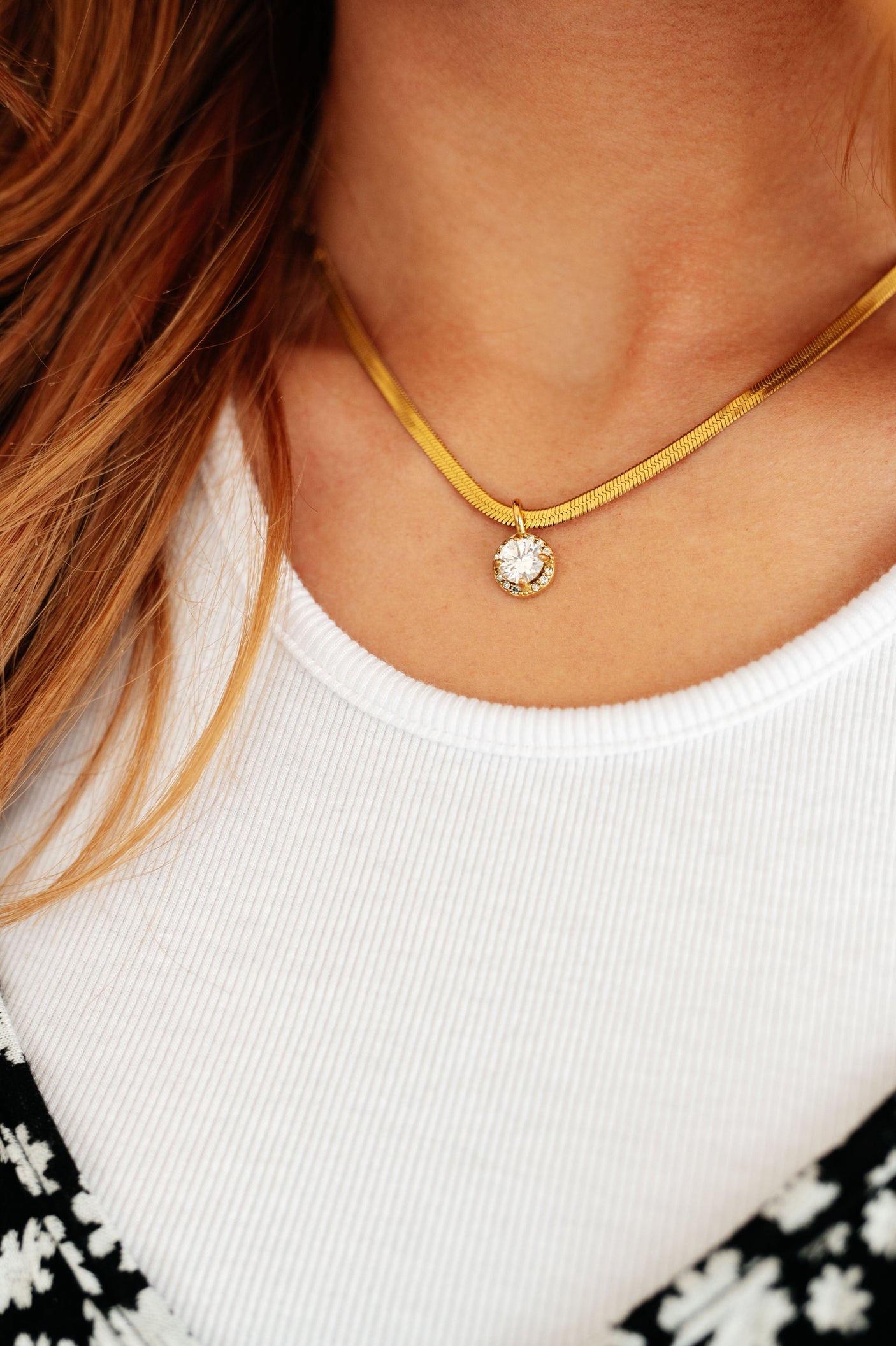 Collar chapado en oro blanco Here to Shine