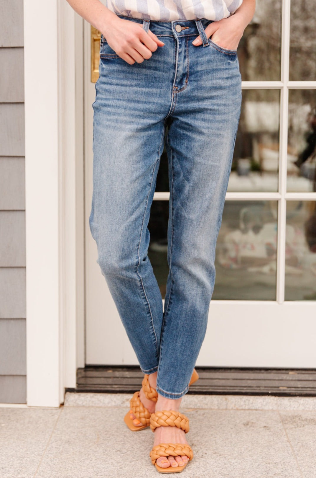 Jeans ajustados de cintura alta