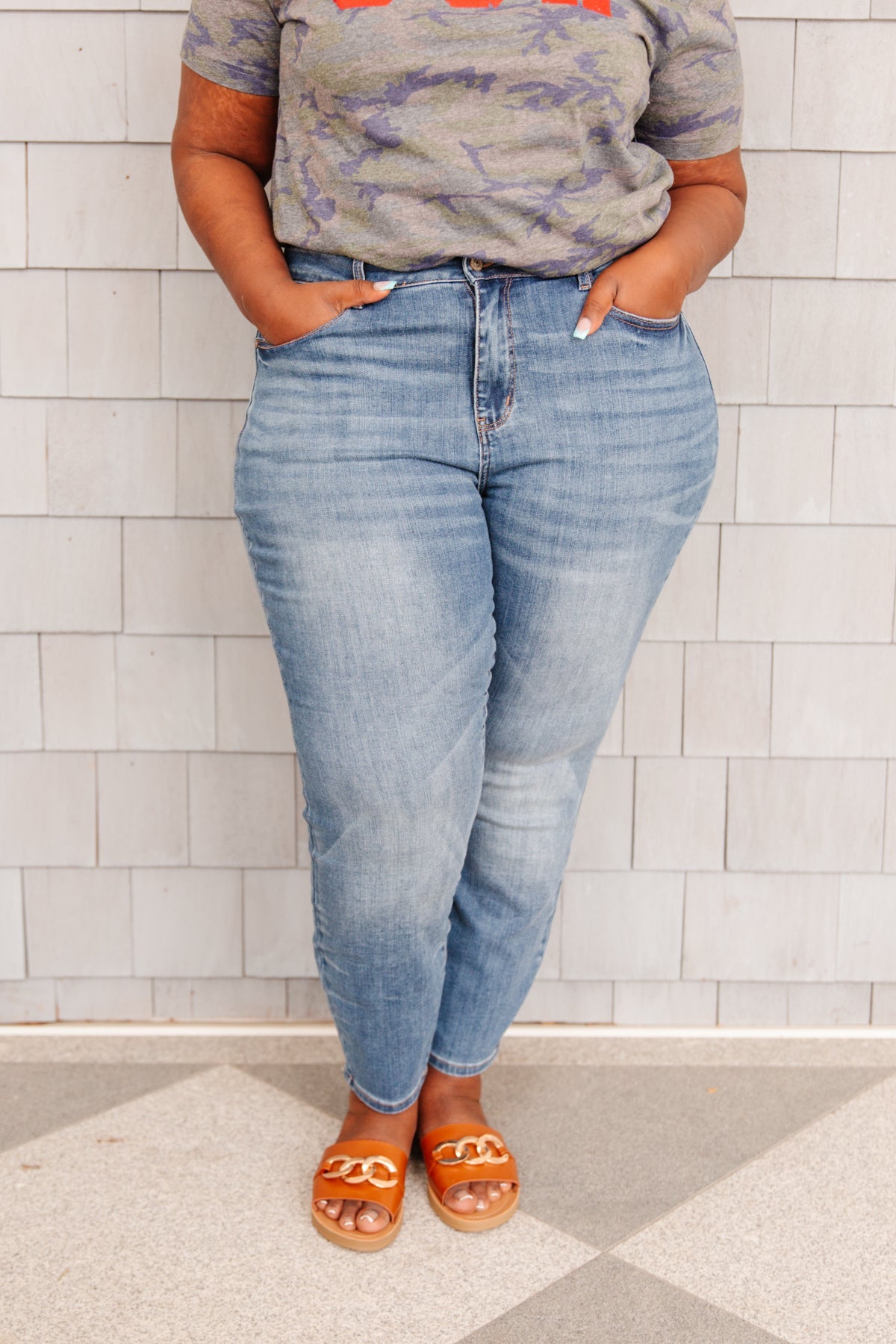 Jeans ajustados de cintura alta
