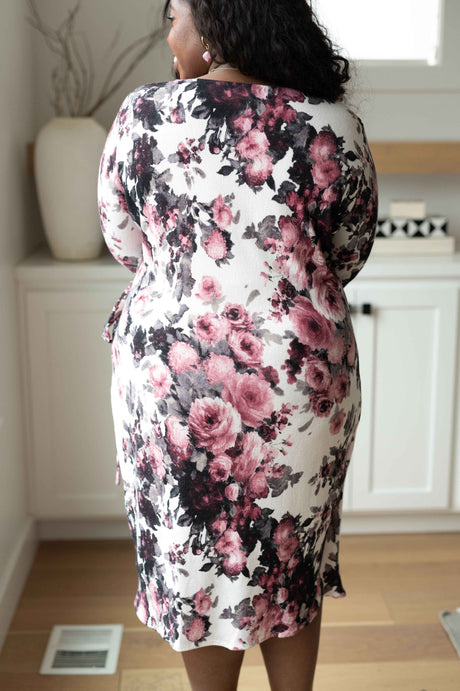 Honey Do I Ever Faux Wrap Dress in White Floral - Liarian Unlimited Boutique