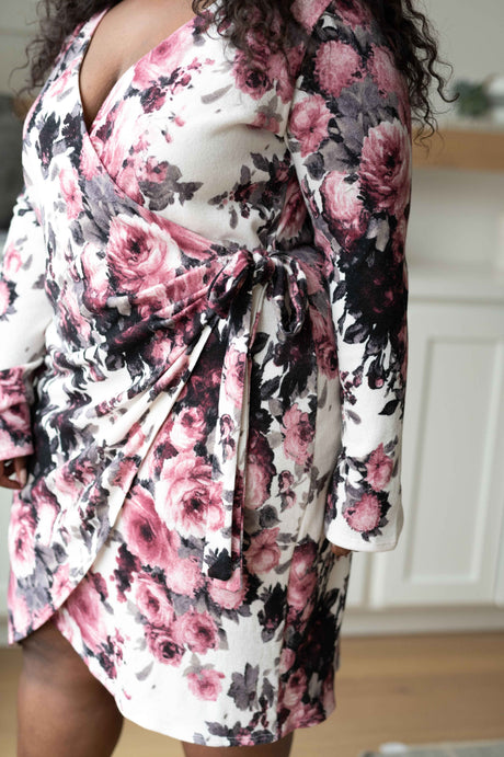 Honey Do I Ever Faux Wrap Dress in White Floral - Liarian Unlimited Boutique