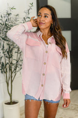 Chaqueta rosa con botones al frente Hot &amp; Unbothered