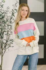 Humor Me Color Block Relaxed Pullover