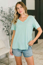 I Don't Have to Choose V-Neck Tee in Mint