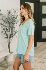 I Don't Have to Choose V-Neck Tee in Mint