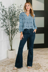 I Gave You My Heart Floral Babydoll Blouse