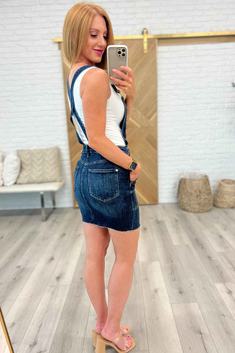 Agnes Denim Overall Dress - Liarian Unlimited Boutique