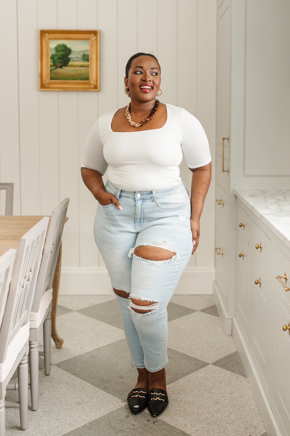 Jeans boyfriend superligeros desgastados