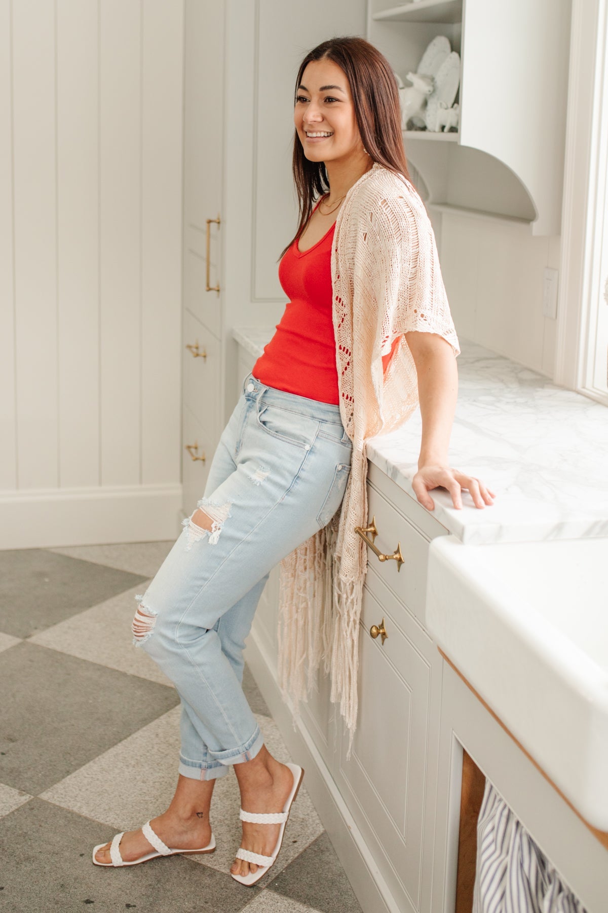 Jeans boyfriend superligeros desgastados