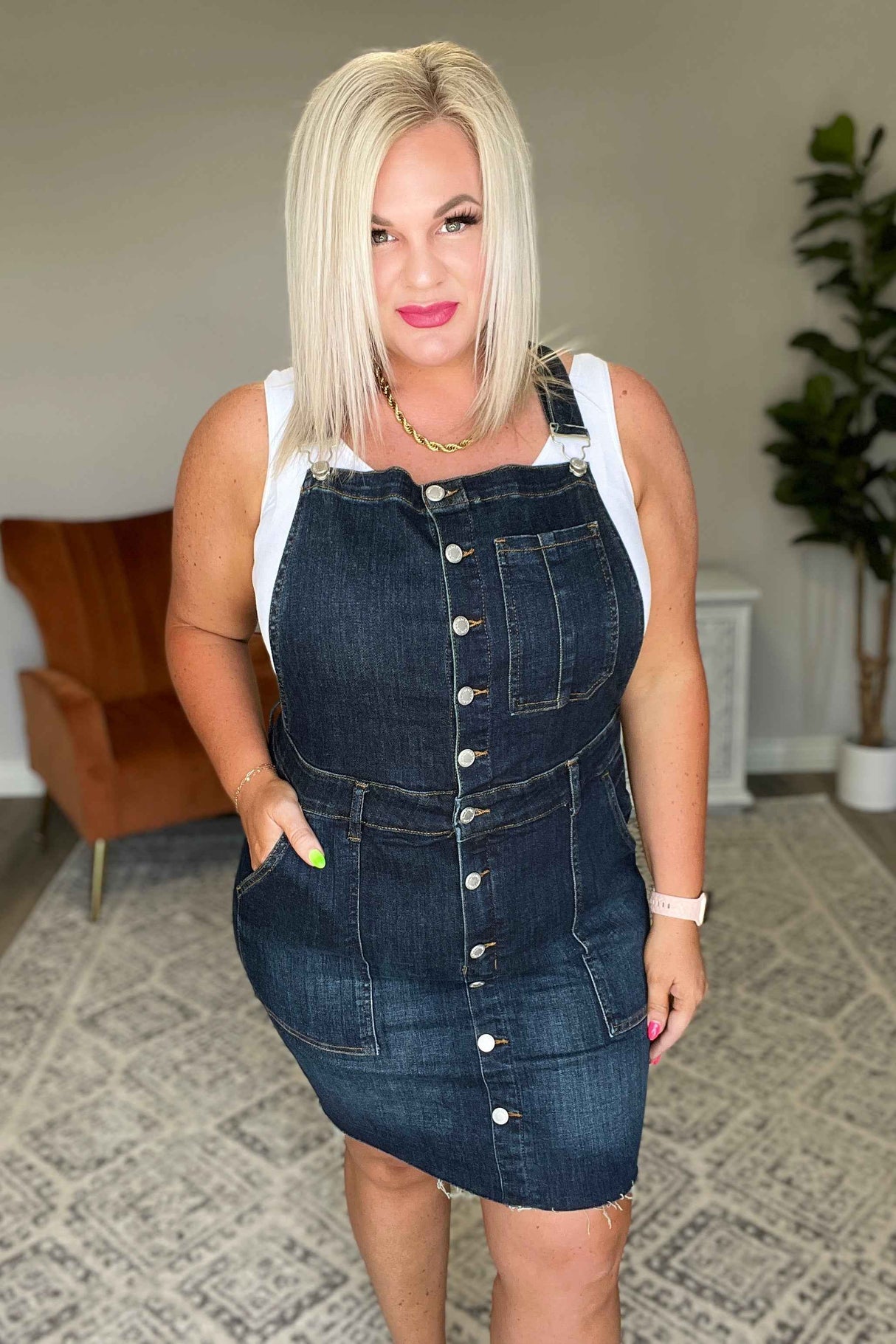 Agnes Denim Overall Dress - Liarian Unlimited Boutique