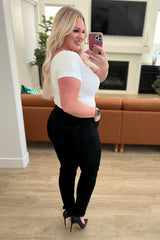 Reese Rhinestone Slim Fit Jeans in Black - Liarian Unlimited Boutique