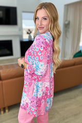 Lizzy Cardigan in Pink Patchwork Floral - Liarian Unlimited Boutique