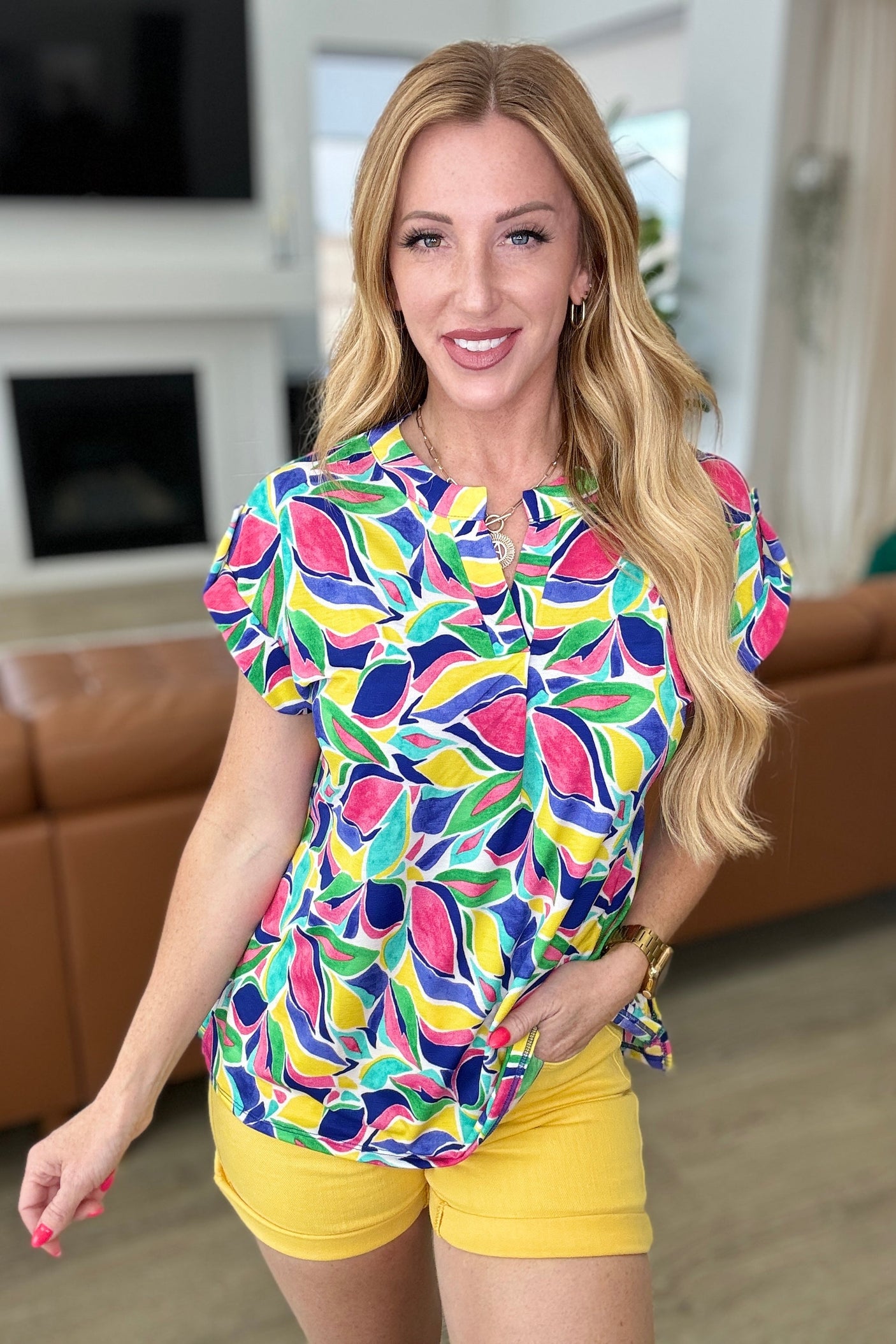 Lizzy Cap Sleeve in Royal and Magenta Mod Floral - Liarian Unlimited Boutique