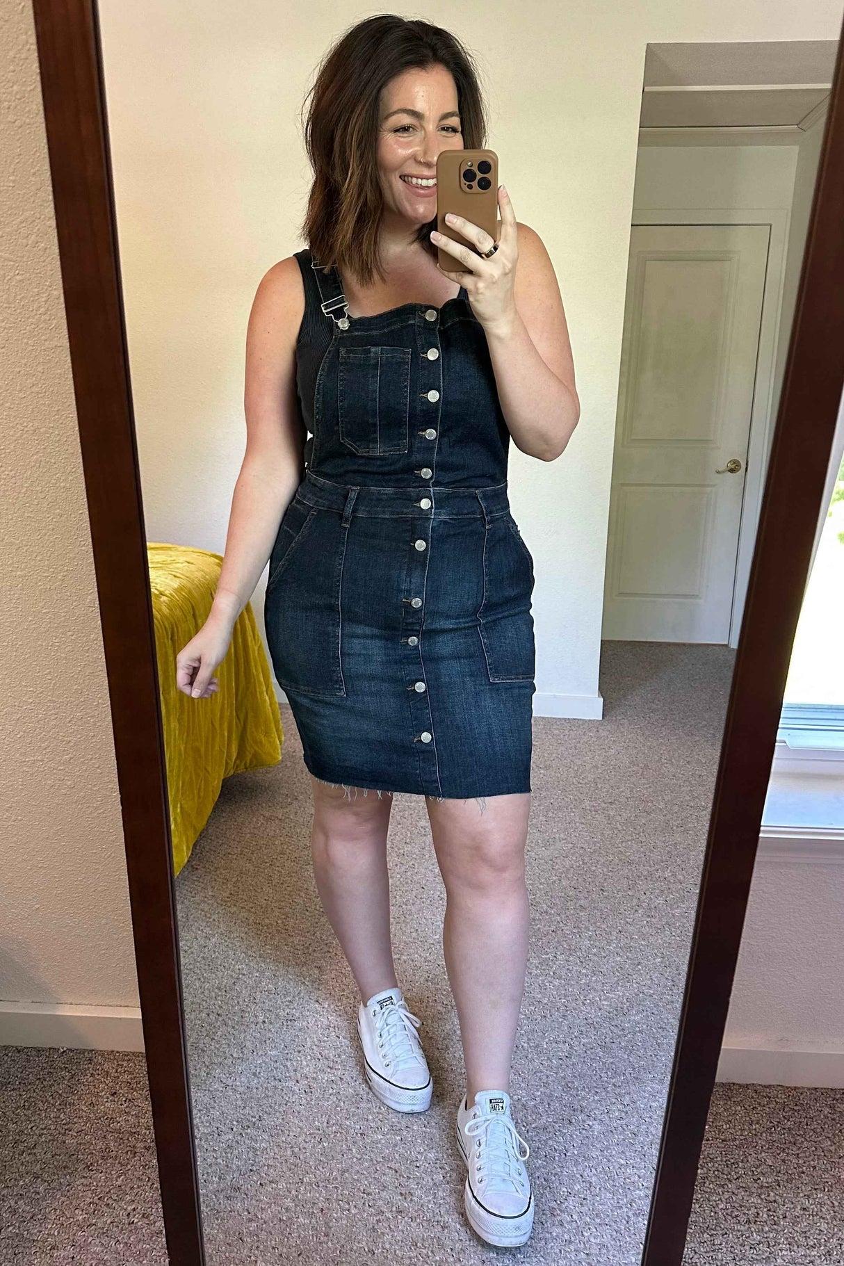 Agnes Denim Overall Dress - Liarian Unlimited Boutique