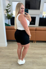 Pantalones cortos de tiro alto con botones y bragueta Reagan