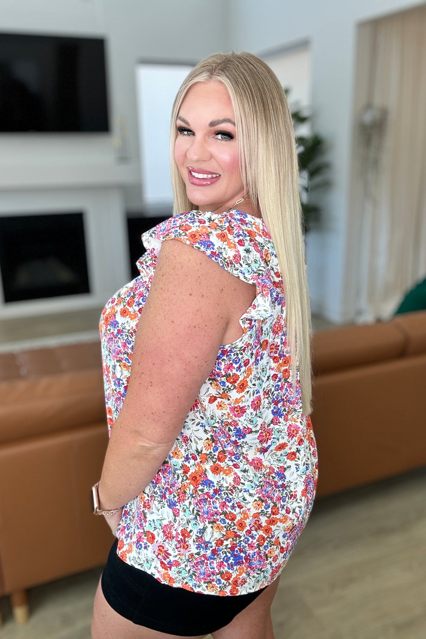 Take A Risk Floral Square Neck Top - Liarian Unlimited Boutique