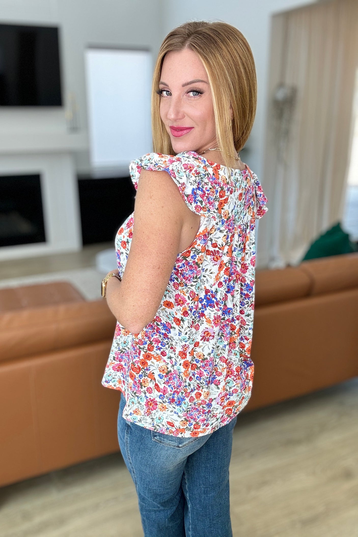 Take A Risk Floral Square Neck Top - Liarian Unlimited Boutique