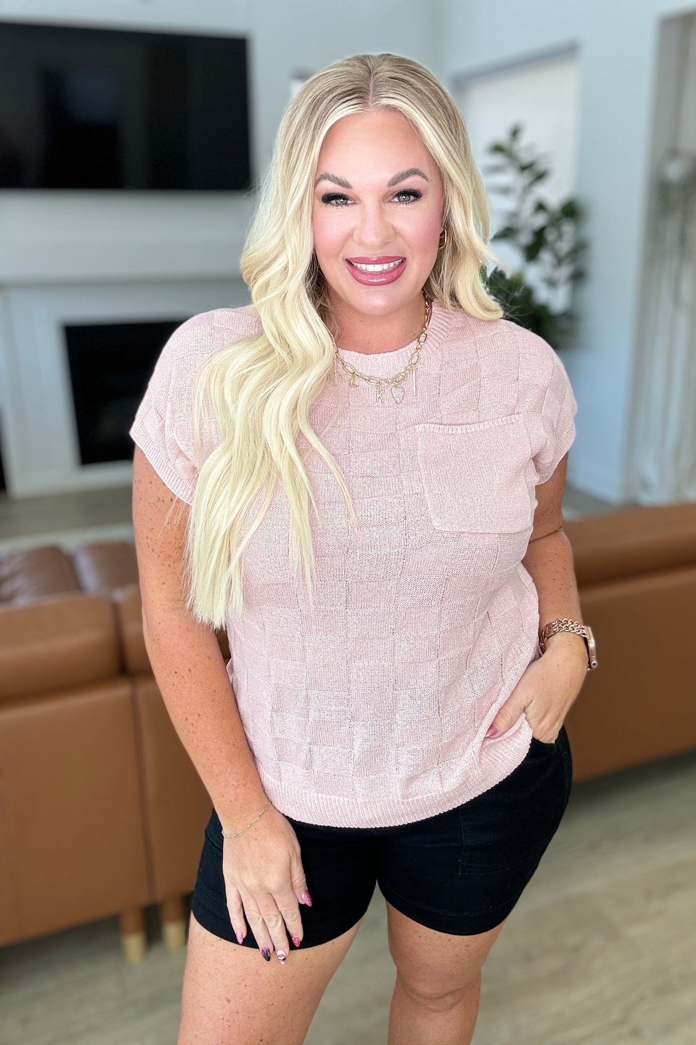 Suéter de manga corta Checkmate