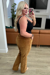 Cordelia Bootcut Corduroy Pants in Camel - Liarian Unlimited Boutique