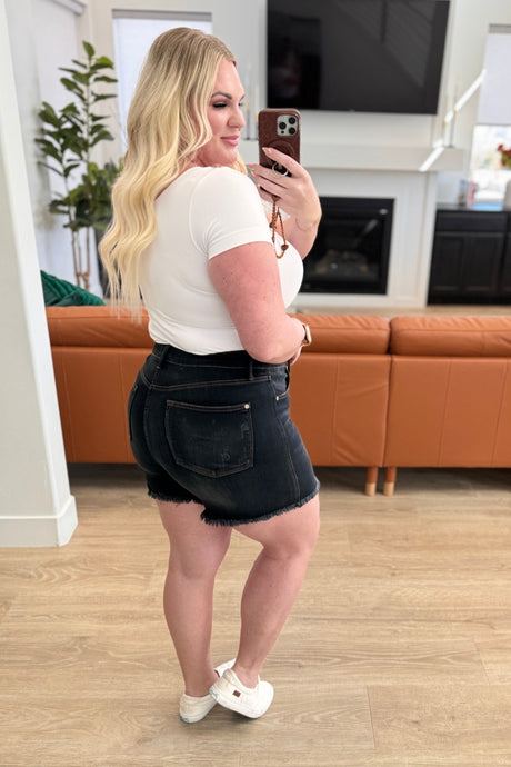 Ember High Rise Control Top Fray Hem Shorts - Liarian Unlimited Boutique