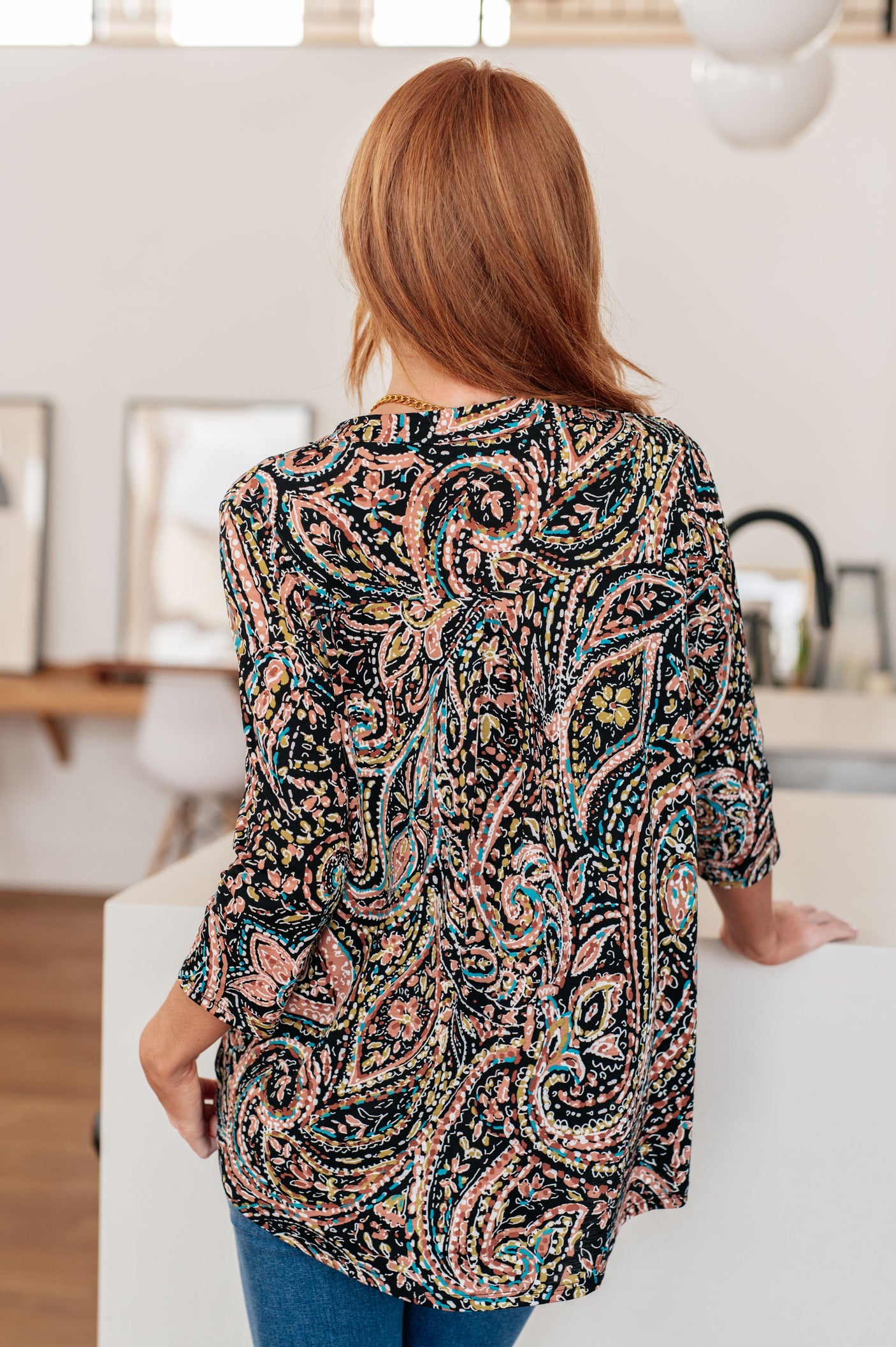 I Think Different Top Teal Paisley - Liarian Unlimited Boutique