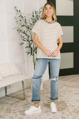 I Think I'm in Love Round Neck Loose Tee in Khaki Leopard