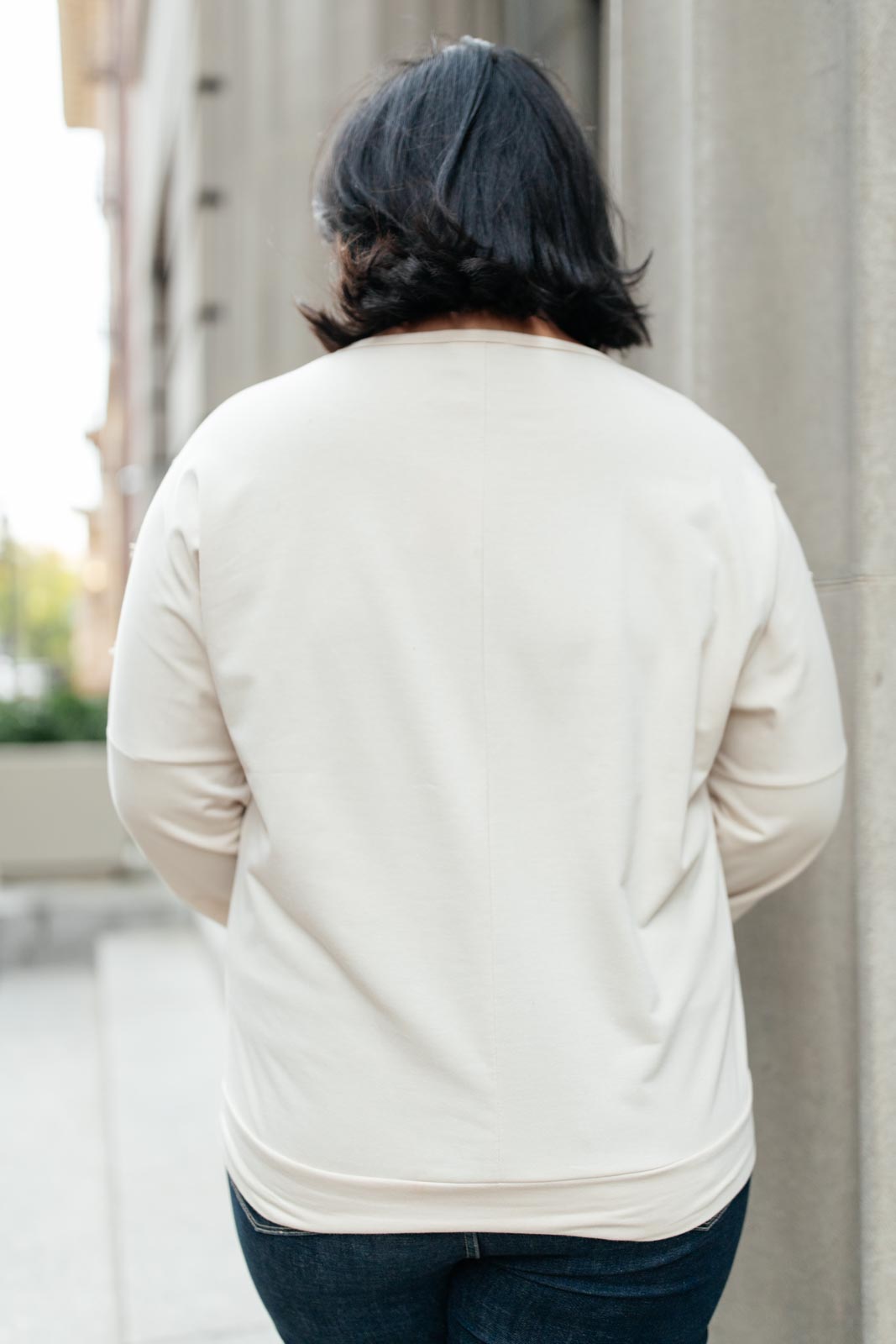 Top con flecos en beige