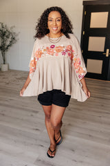Isabel Embroidered Tunic in Mocha - Liarian Unlimited Boutique