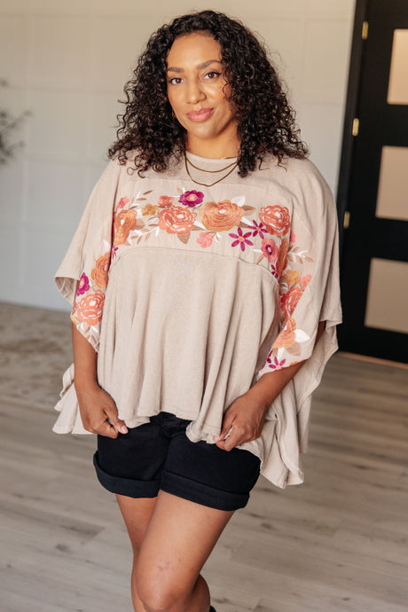 Isabel Embroidered Tunic in Mocha - Liarian Unlimited Boutique