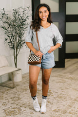 It's All You Oversized Tunic Top in Grey