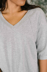 It's All You Oversized Tunic Top in Grey