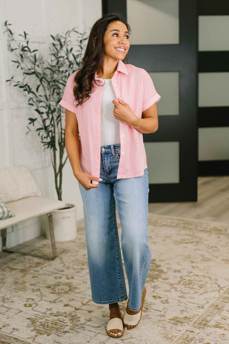It's Just Business Collared Button Down Blouse