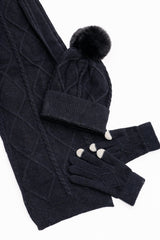 Conjunto de gorro, guantes y bufanda Jane Frost en negro