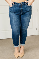 London Midrise Cuffed Boyfriend Jeans - Liarian Unlimited Boutique
