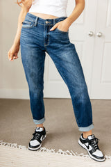 London Midrise Cuffed Boyfriend Jeans - Liarian Unlimited Boutique
